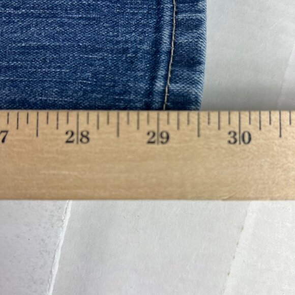 Y2K Calvin Klein Jeans Women's Measured 30x29* Slim Boot Cut Blue Denim Tag 10 - Picture 12 of 16